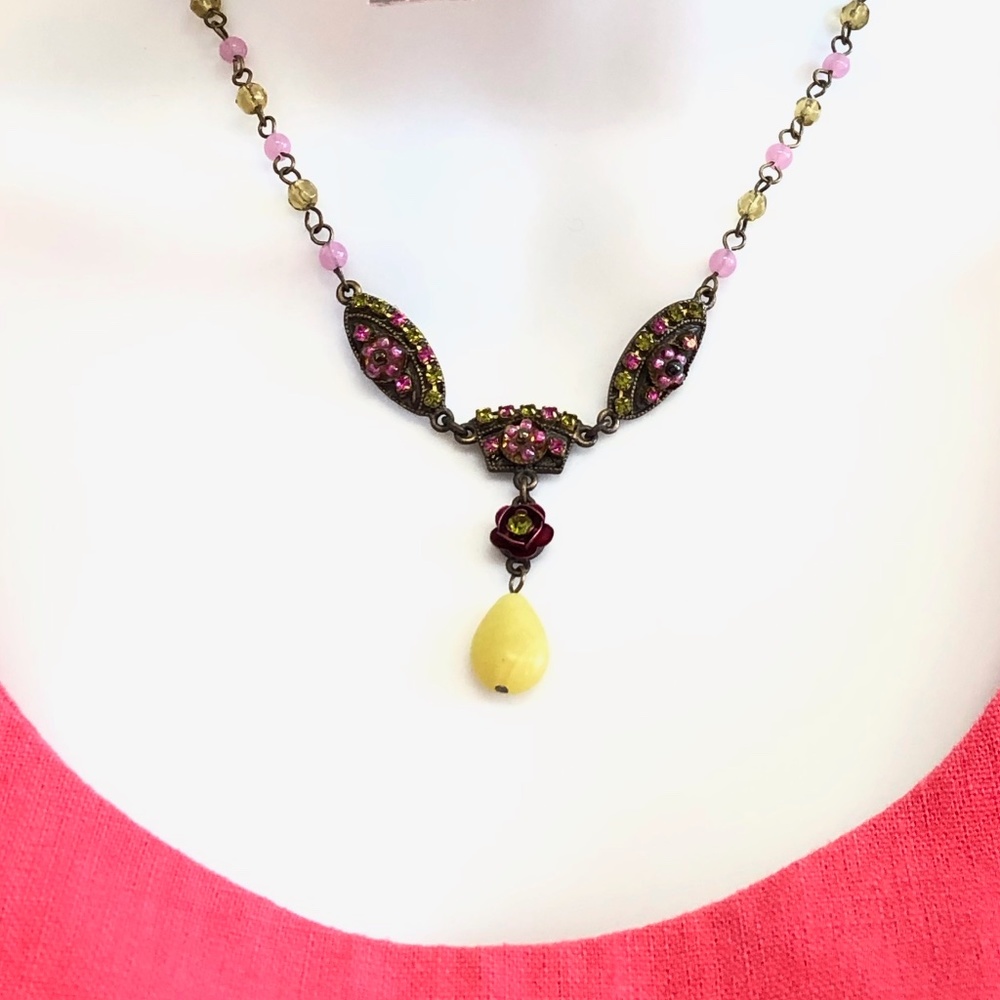 Vintage Style Spring Flowers Y-Necklace